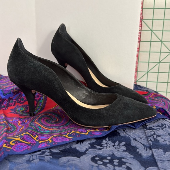 Loeffler Randall Tamsin Mid Heel Black Suede 7 - Picture 1 of 11